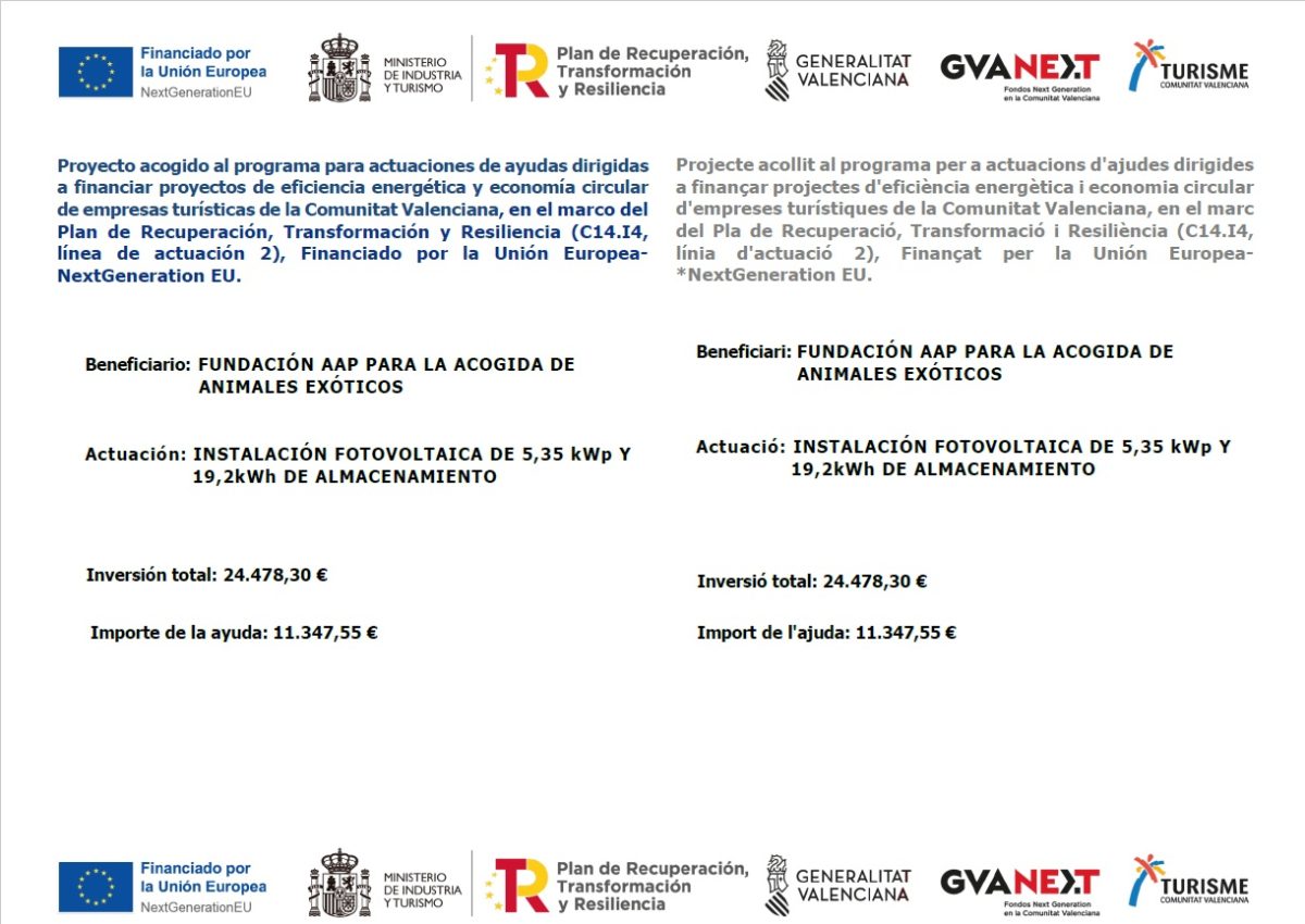 Cartel Subvención Proyecto Eficiencia Energética AAP